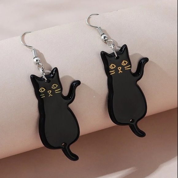 Cat Dangle Earrings - Picture 4 of 4